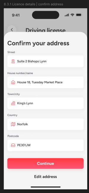 address confirmation