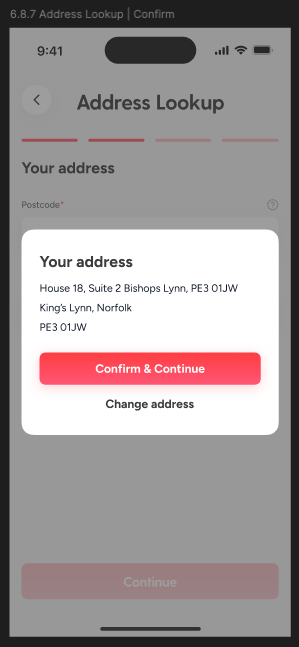 confirm address choice