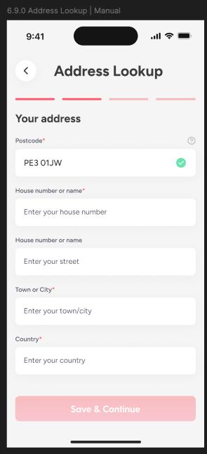manual address entry