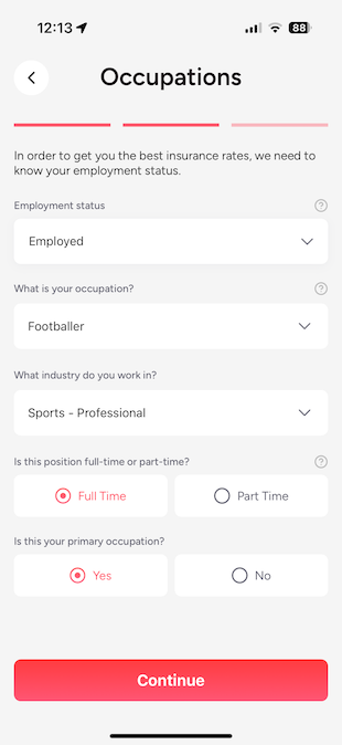 update an occupation