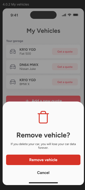 Delete vehicle