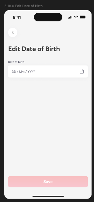 date of birth update