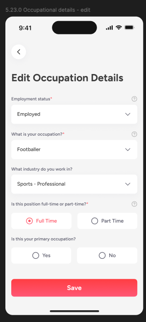 update an occupation